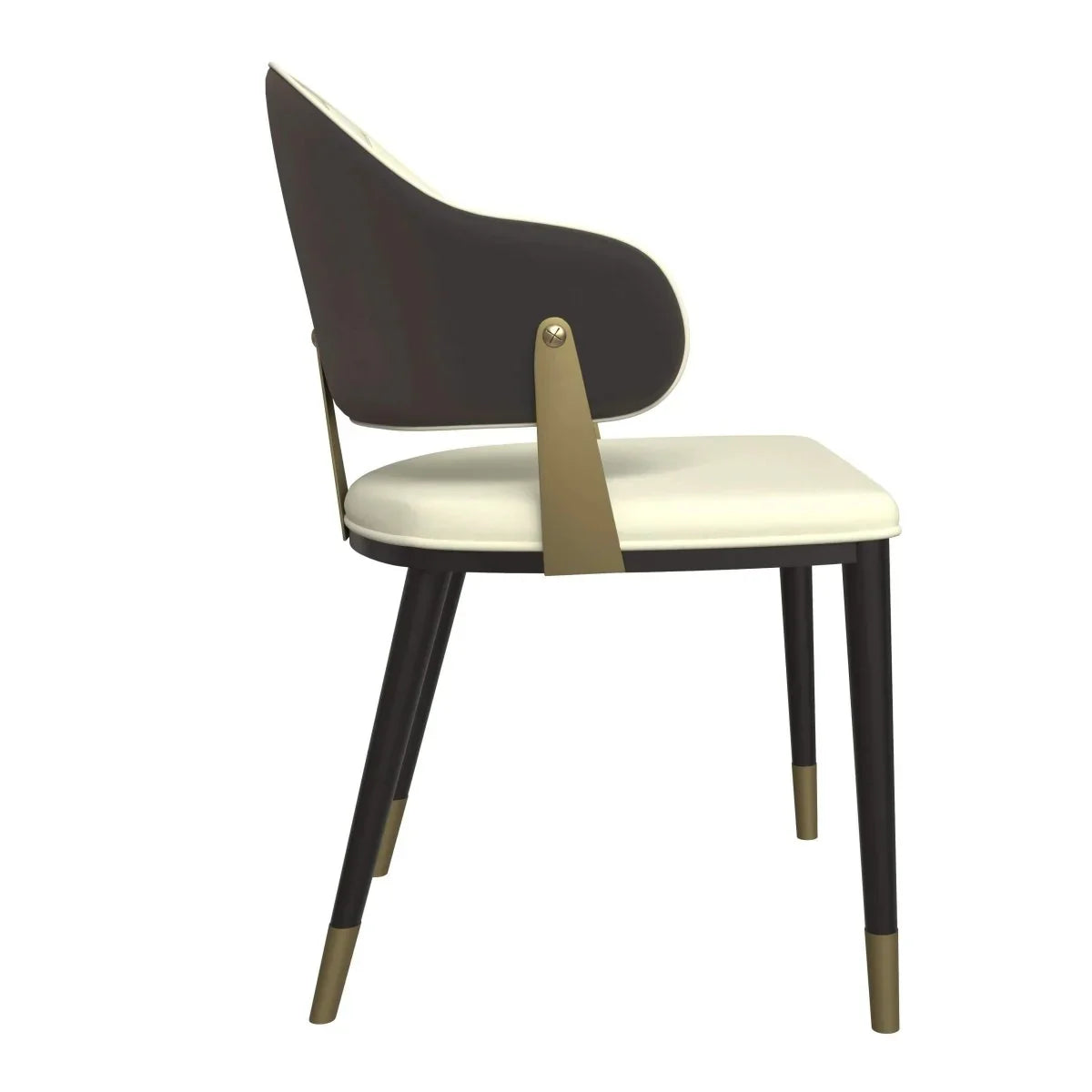 Zayle 7-Piece Dining Set with 55" Rectangular Dining Table in White/Gold Sintered Stone Top and 6 Leather Dining Chairs - Elax Furniture