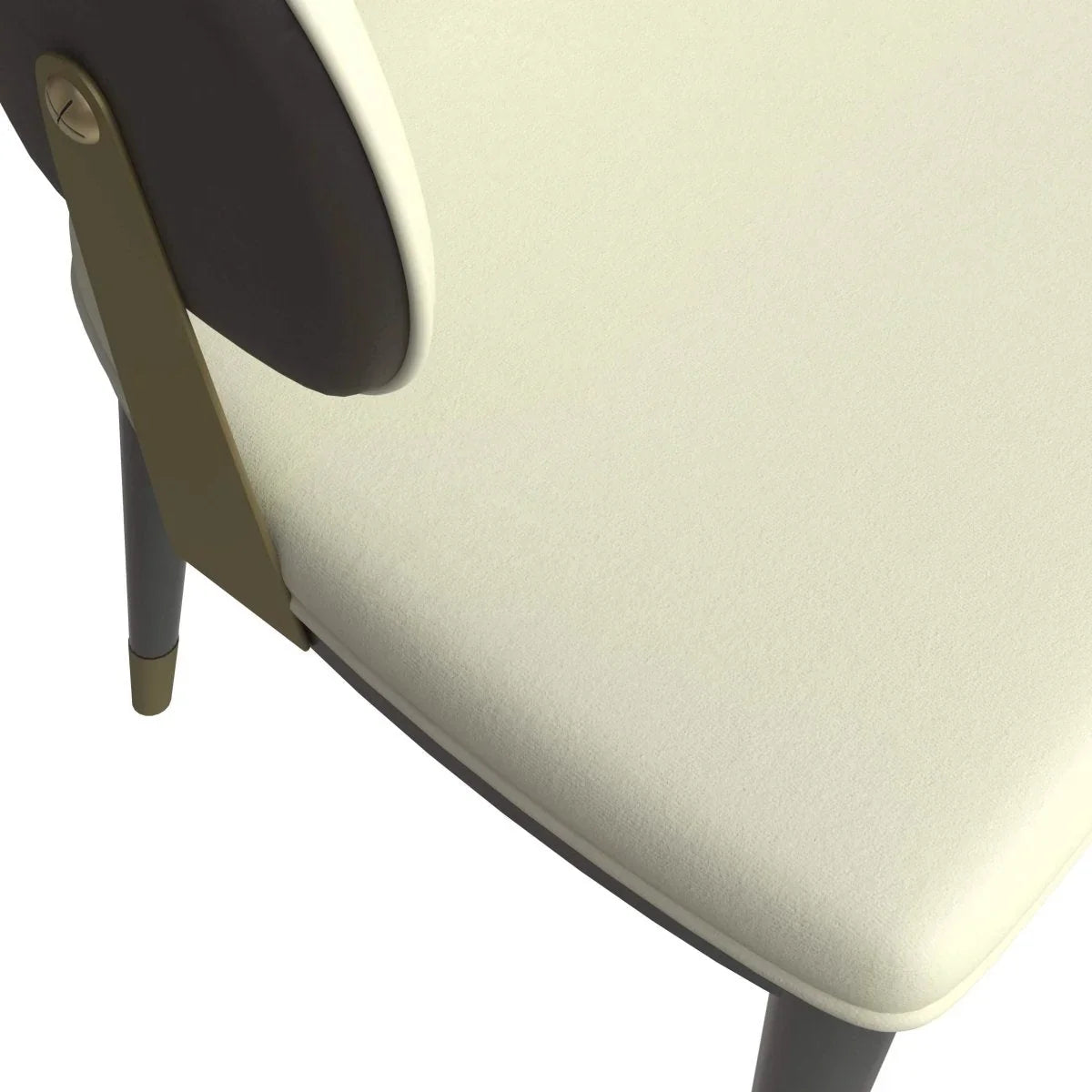 Zayle 7-Piece Dining Set with 55" Rectangular Dining Table in White/Gold Sintered Stone Top and 6 Leather Dining Chairs - Elax Furniture