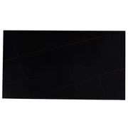 Zayle Rectangular Dining Table with a Sintered Stone Tabletop and a Stainless Steel Base Black Black Gold Dining Table Leisuremod