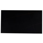 Zayle Rectangular Dining Table with a Sintered Stone Tabletop and a Stainless Steel Base Gold Black Gold Dining Table Leisuremod