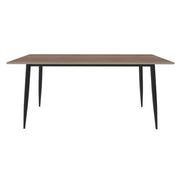 Zayle Rectangular Dining Table with a Sintered Stone Tabletop and a Stainless Steel Base Black Red Oak Dining Table Leisuremod