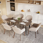Zayle Rectangular Dining Table with a Sintered Stone Tabletop and a Stainless Steel Base Black Red Oak Dining Table Leisuremod