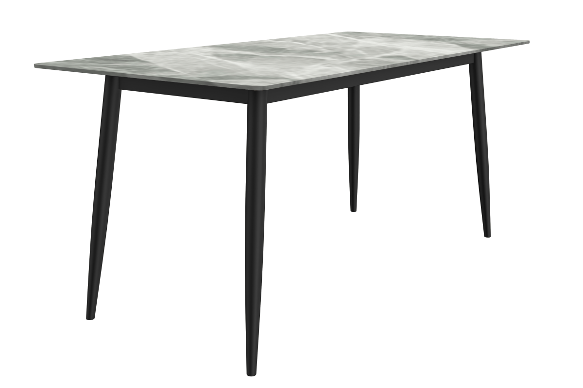 Zayle Rectangular Dining Table with a Sintered Stone Tabletop and a Stainless Steel Base Black Red Oak Dining Table Leisuremod