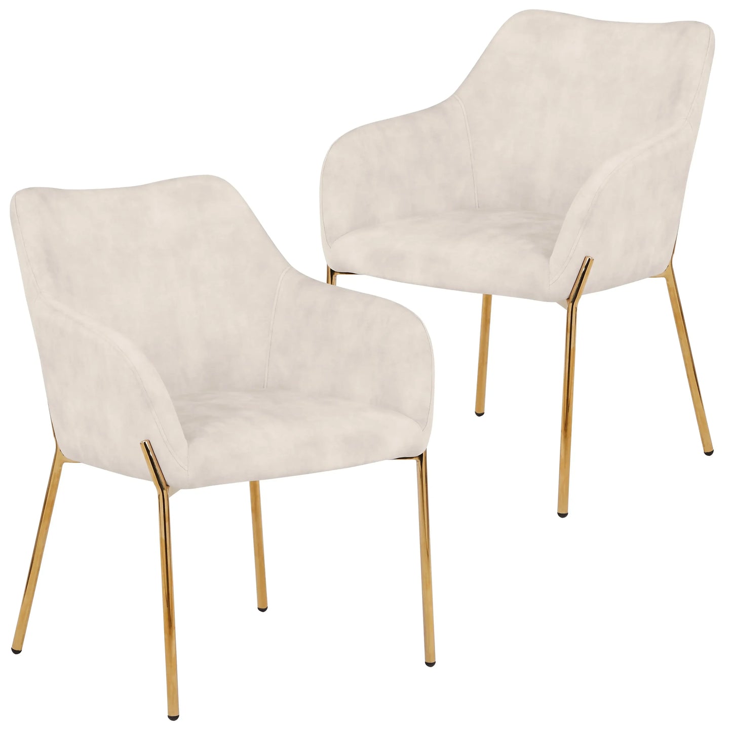 Zaire Upholsters Dining Chair in Velvet/Leather/Boucle with Gold Chrome Iron Set of 2 - Elax Furniture