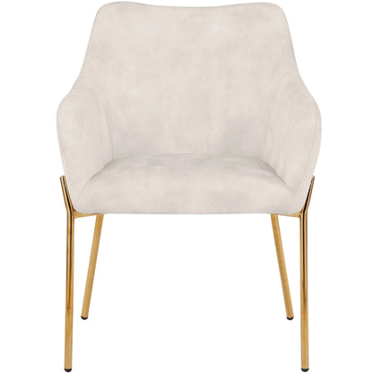 Zaire Upholsters Dining Chair in Velvet/Leather/Boucle with Gold Chrome Iron Set of 4 - Elax Furniture