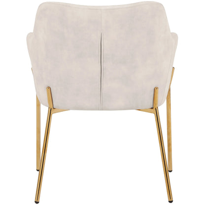 Zaire Upholsters Dining Chair in Velvet/Leather/Boucle with Gold Chrome Iron Set of 4 - Elax Furniture