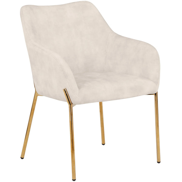 Zaire Upholsters Dining Chair in Velvet/Leather/Boucle with Gold Chrome Iron - Elax Furniture