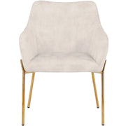 Zaire Upholsters Dining Chair in Velvet/Leather/Boucle with Gold Chrome Iron - Elax Furniture