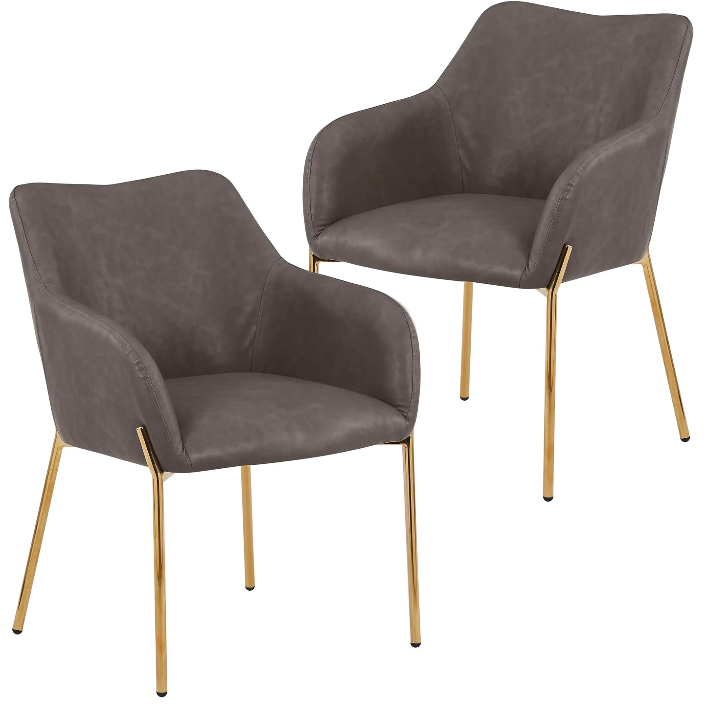 Zaire Upholsters Dining Chair in Velvet/Leather/Boucle with Gold Chrome Iron Set of 2 - Elax Furniture