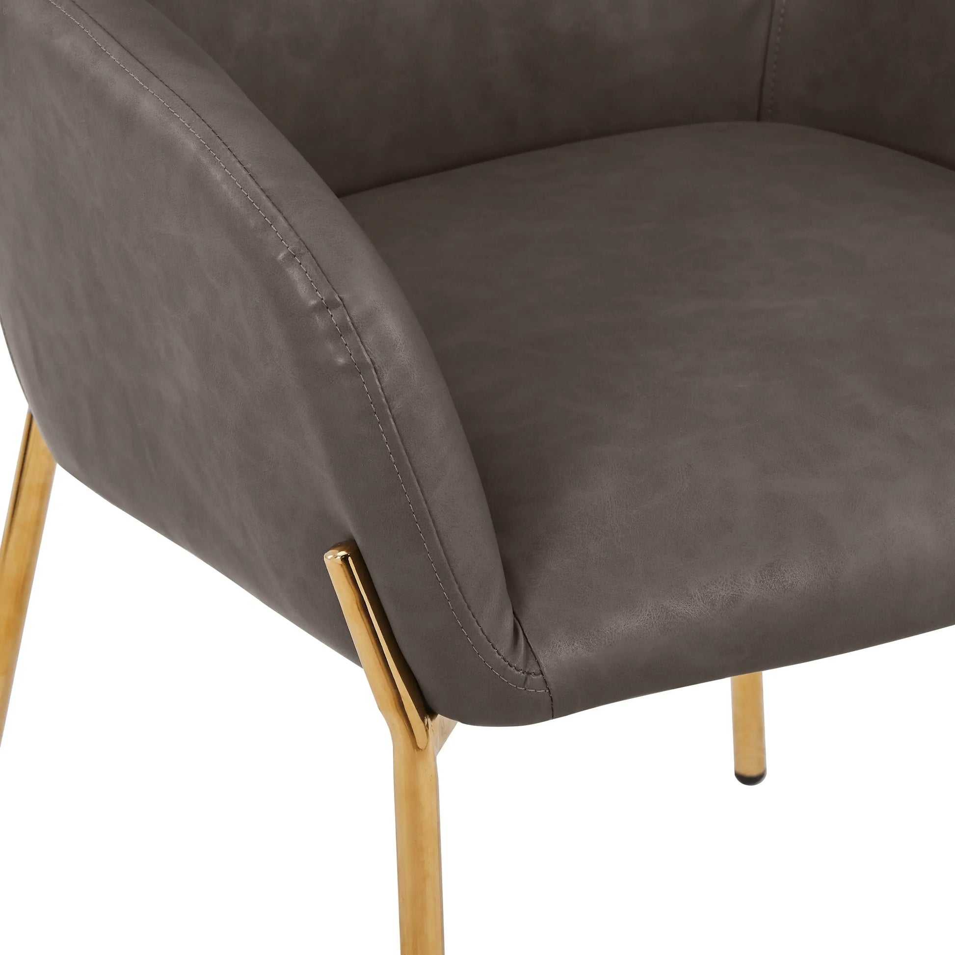 Zaire Upholsters Dining Chair in Velvet/Leather/Boucle with Gold Chrome Iron Set of 4 - Elax Furniture