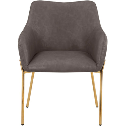 Zaire Upholsters Dining Chair in Velvet/Leather/Boucle with Gold Chrome Iron Set of 4 - Elax Furniture