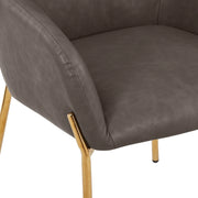 Zaire Upholsters Dining Chair in Velvet/Leather/Boucle with Gold Chrome Iron - Elax Furniture