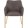 Zaire Upholsters Dining Chair in Velvet/Leather/Boucle with Gold Chrome Iron