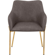 Zaire Upholsters Dining Chair in Velvet/Leather/Boucle with Gold Chrome Iron - Elax Furniture