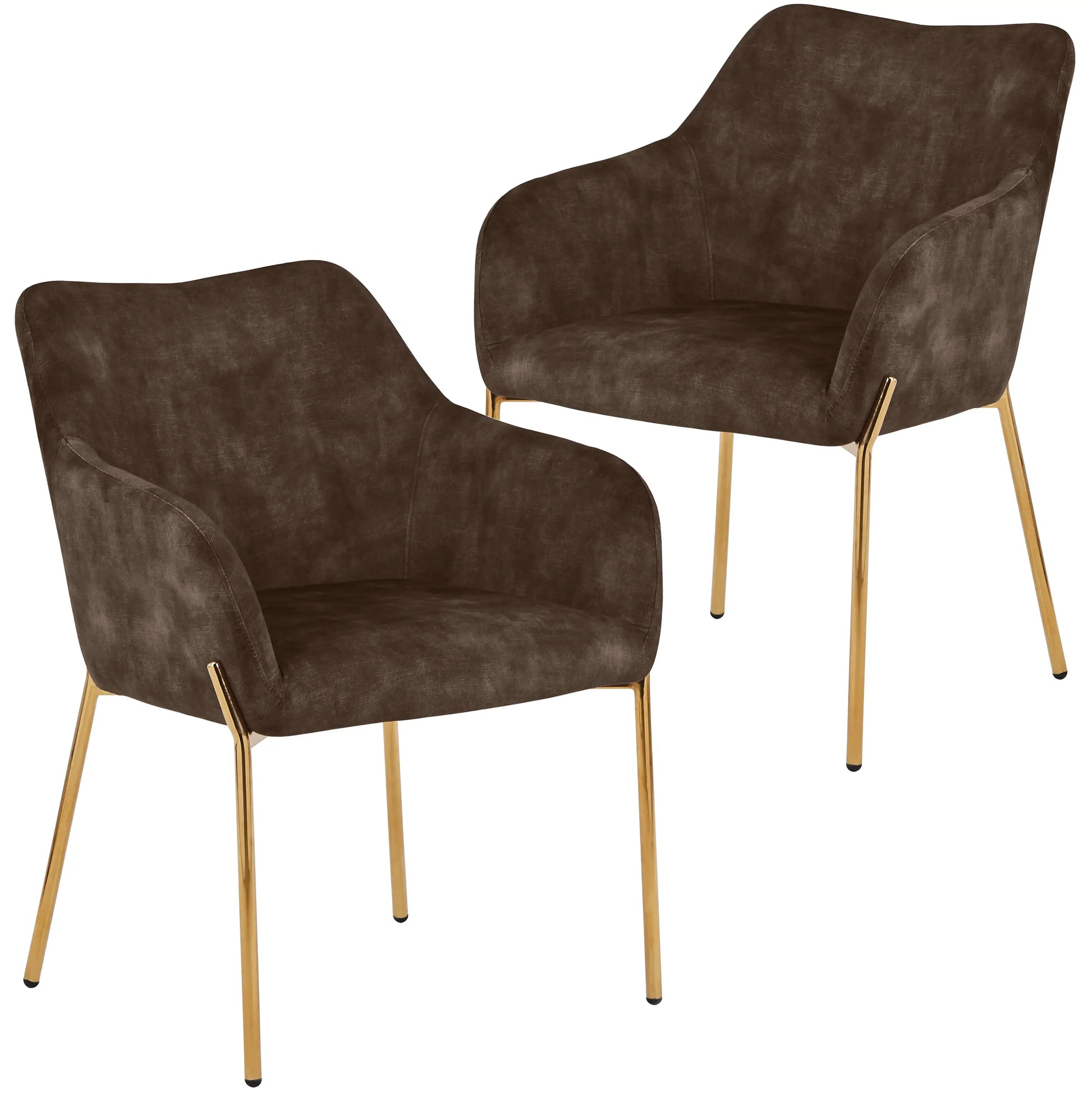Zaire Upholsters Dining Chair in Velvet/Leather/Boucle with Gold Chrome Iron Set of 2 - Elax Furniture