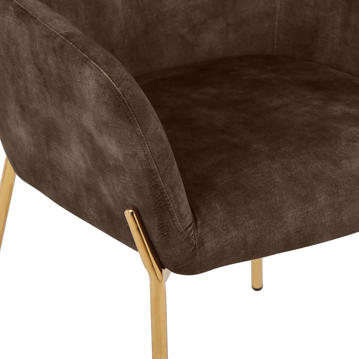Zaire Upholsters Dining Chair in Velvet/Leather/Boucle with Gold Chrome Iron Set of 4 - Elax Furniture