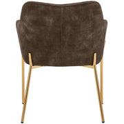 Zaire Upholsters Dining Chair in Velvet/Leather/Boucle with Gold Chrome Iron - Elax Furniture