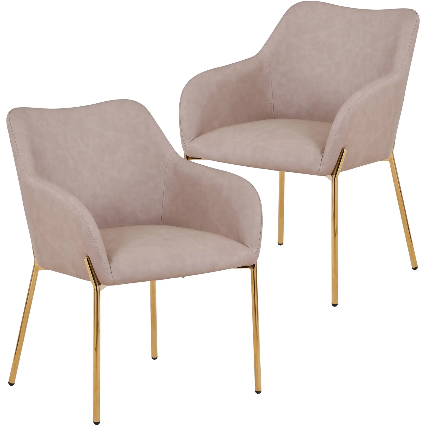 Zaire Upholsters Dining Chair in Velvet/Leather/Boucle with Gold Chrome Iron Set of 2 - Elax Furniture