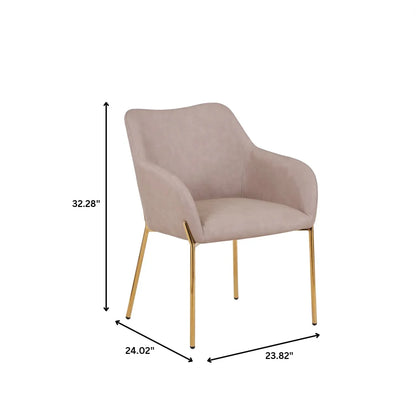 Zaire Upholsters Dining Chair in Velvet/Leather/Boucle with Gold Chrome Iron - Elax Furniture