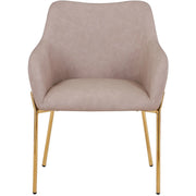 Zaire Upholsters Dining Chair in Velvet/Leather/Boucle with Gold Chrome Iron - Elax Furniture
