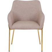 Zaire Upholsters Dining Chair in Velvet/Leather/Boucle with Gold Chrome Iron - Elax Furniture