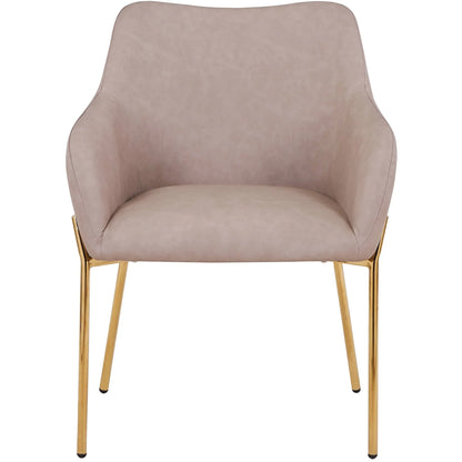 Zaire Upholsters Dining Chair in Velvet/Leather/Boucle with Gold Chrome Iron - Elax Furniture
