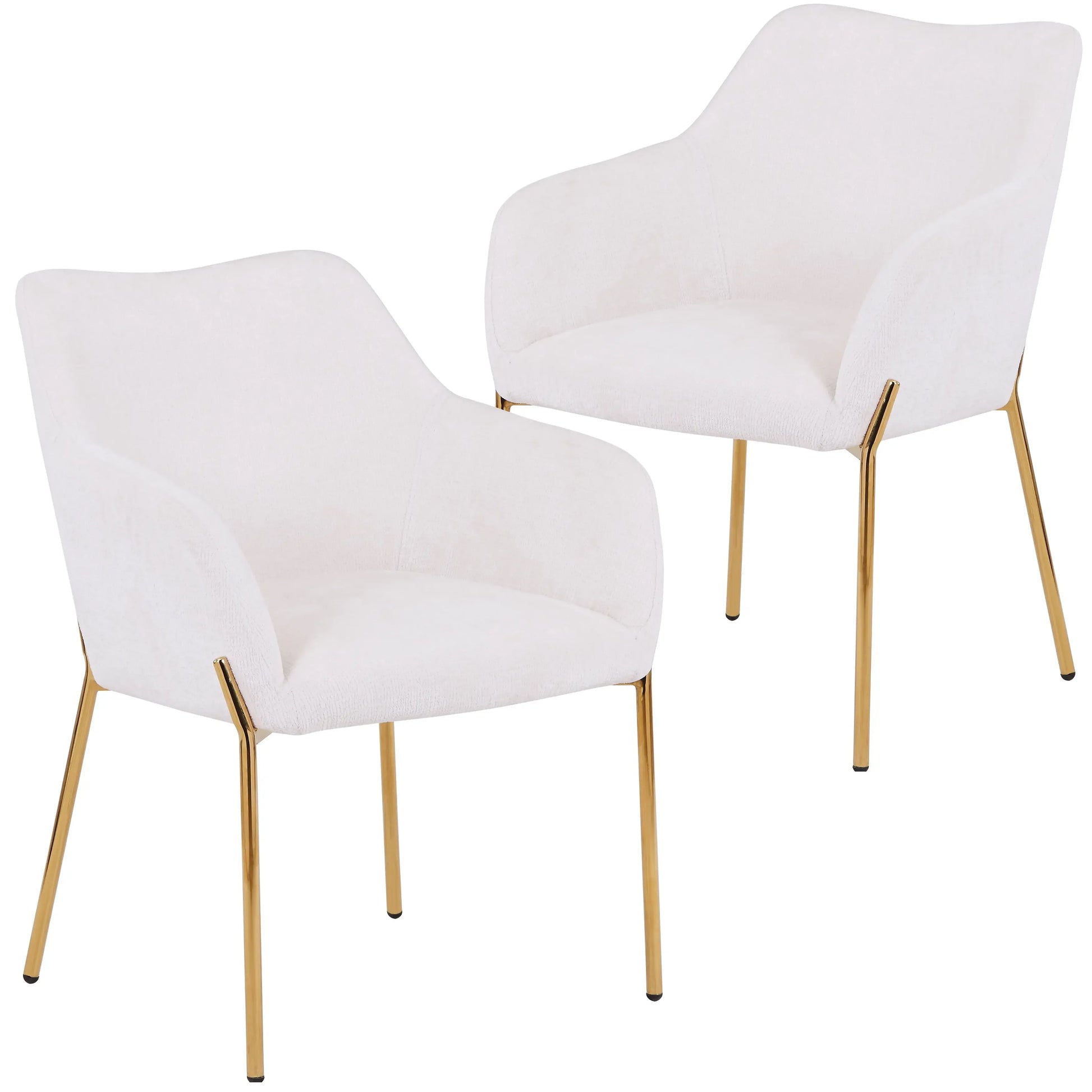 Zaire Upholsters Dining Chair in Velvet/Leather/Boucle with Gold Chrome Iron Set of 2 - Elax Furniture