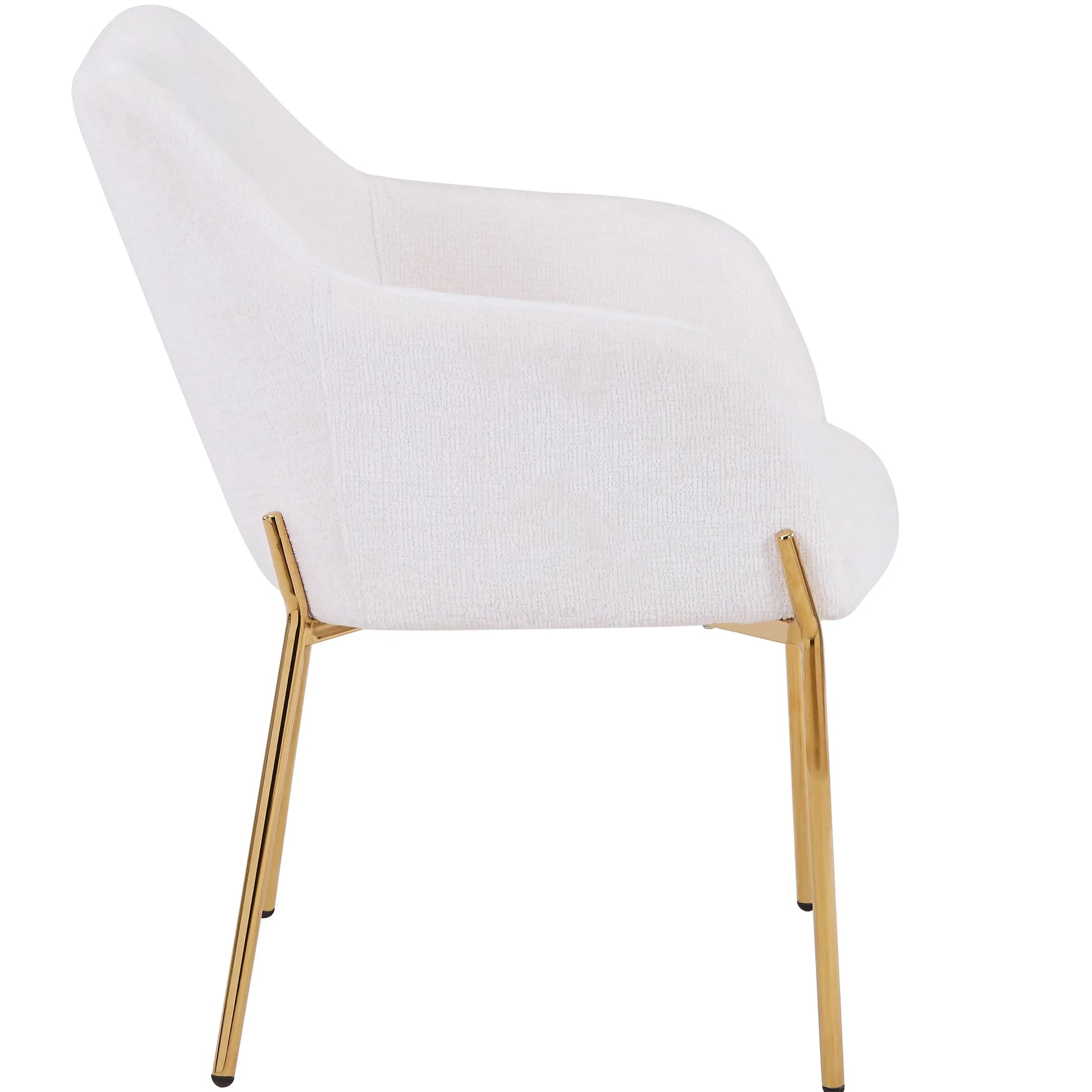 Zaire Upholsters Dining Chair in Velvet/Leather/Boucle with Gold Chrome Iron Set of 4 - Elax Furniture