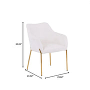 Zaire Upholsters Dining Chair in Velvet/Leather/Boucle with Gold Chrome Iron - Elax Furniture