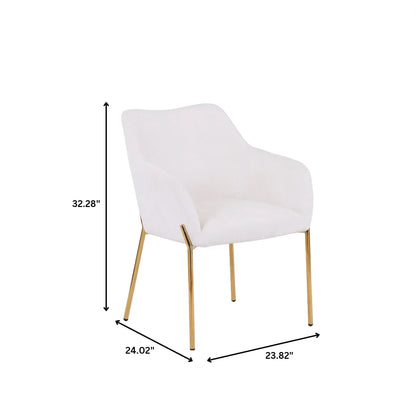 Zaire Upholsters Dining Chair in Velvet/Leather/Boucle with Gold Chrome Iron - Elax Furniture