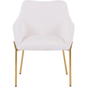 Zaire Upholsters Dining Chair in Velvet/Leather/Boucle with Gold Chrome Iron - Elax Furniture