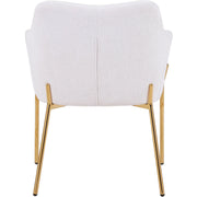 Zaire Upholsters Dining Chair in Velvet/Leather/Boucle with Gold Chrome Iron - Elax Furniture