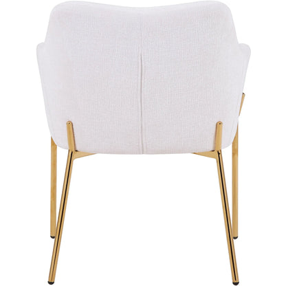 Zaire Upholsters Dining Chair in Velvet/Leather/Boucle with Gold Chrome Iron - Elax Furniture