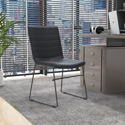 Zylar Leather/Polyester Office Guest Chair with Powder-Coated Stainless Steel Base - Elax Furniture