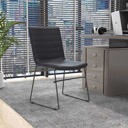 Zylar Leather/Polyester Office Guest Chair with Powder-Coated Stainless Steel Base - Elax Furniture