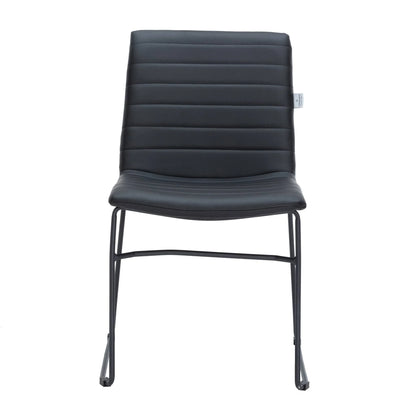 Zylar Leather/Polyester Office Guest Chair with Powder-Coated Stainless Steel Base - Elax Furniture