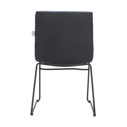 Zylar Leather/Polyester Office Guest Chair with Powder-Coated Stainless Steel Base - Elax Furniture