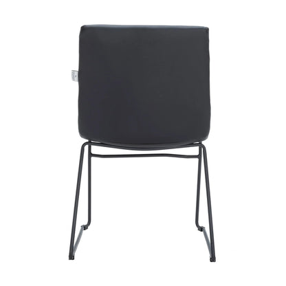 Zylar Leather/Polyester Office Guest Chair with Powder-Coated Stainless Steel Base - Elax Furniture