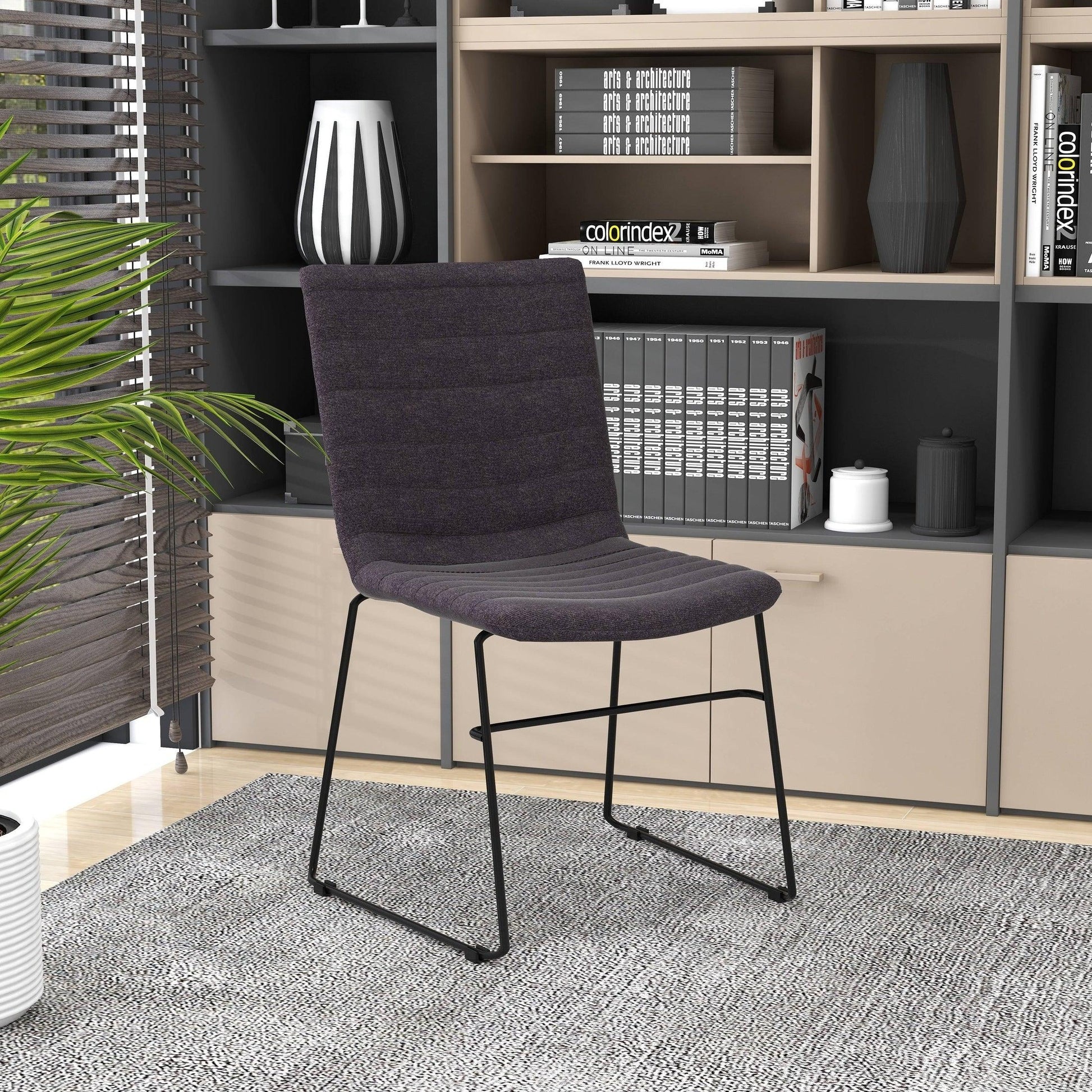 Zylar Leather/Polyester Office Guest Chair with Powder-Coated Stainless Steel Base - Elax Furniture
