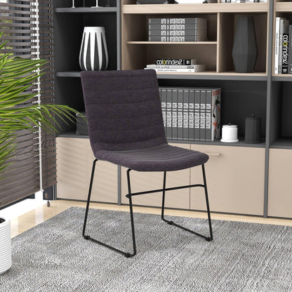 Zylar Leather/Polyester Office Guest Chair with Powder-Coated Stainless Steel Base - Elax Furniture