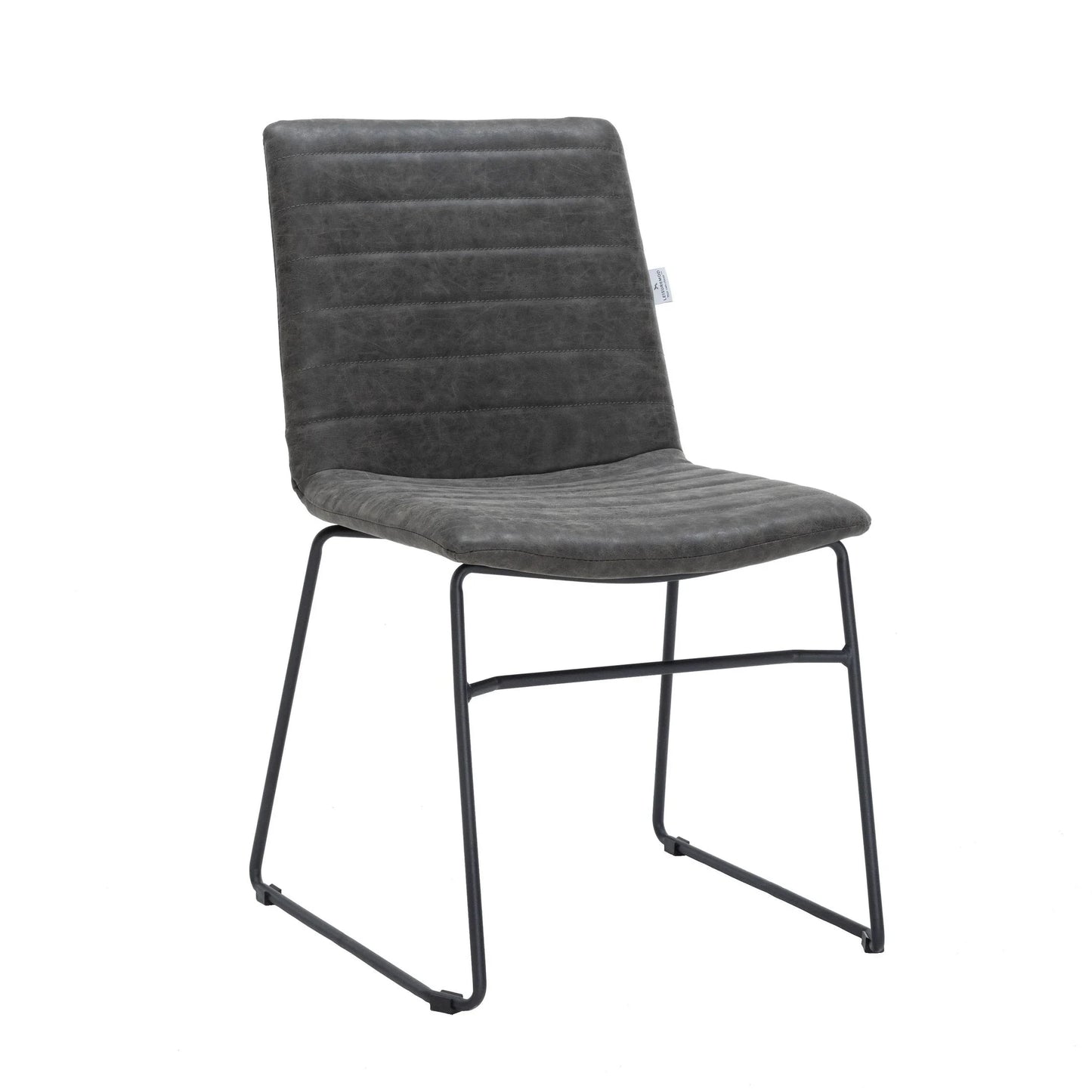 Zylar Leather/Polyester Office Guest Chair with Powder-Coated Stainless Steel Base - Elax Furniture