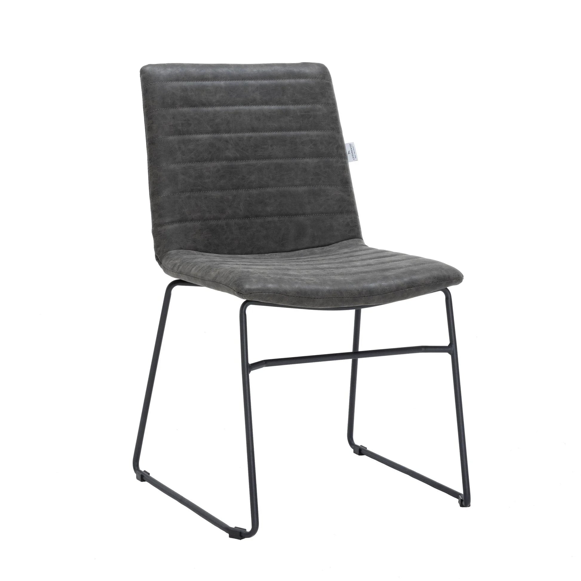 Zylar Leather/Polyester Office Guest Chair with Powder-Coated Stainless Steel Base - Elax Furniture