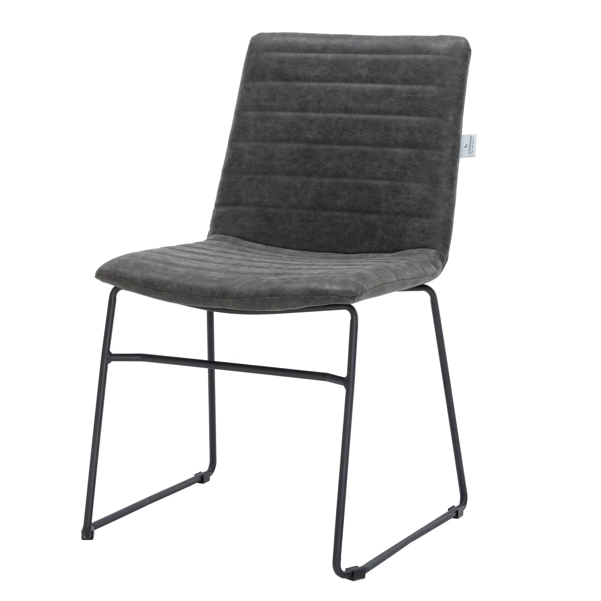 Zylar Leather/Polyester Office Guest Chair with Powder-Coated Stainless Steel Base - Elax Furniture