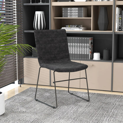 Zylar Leather/Polyester Office Guest Chair with Powder-Coated Stainless Steel Base - Elax Furniture