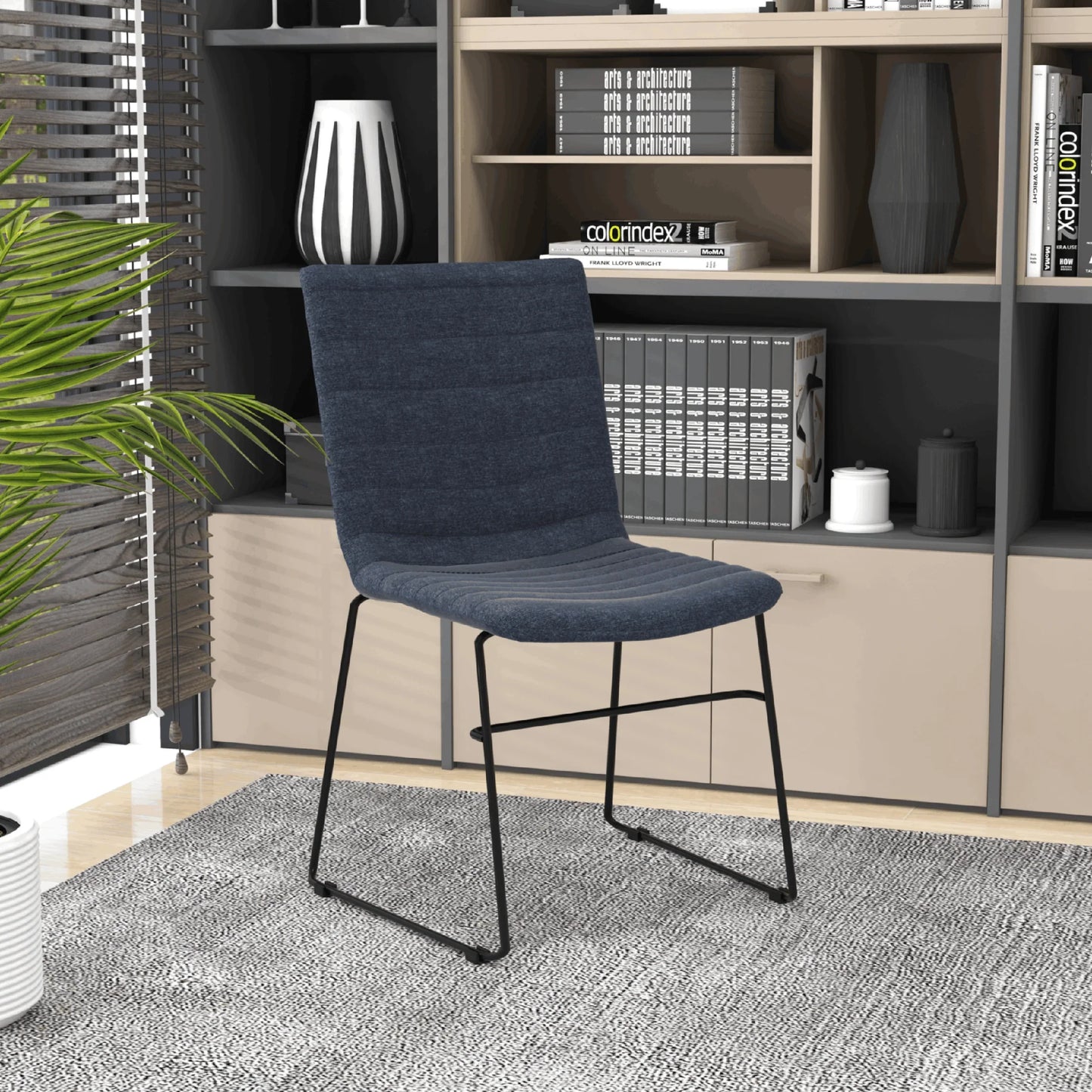 Zylar Leather/Polyester Office Guest Chair with Powder-Coated Stainless Steel Base - Elax Furniture