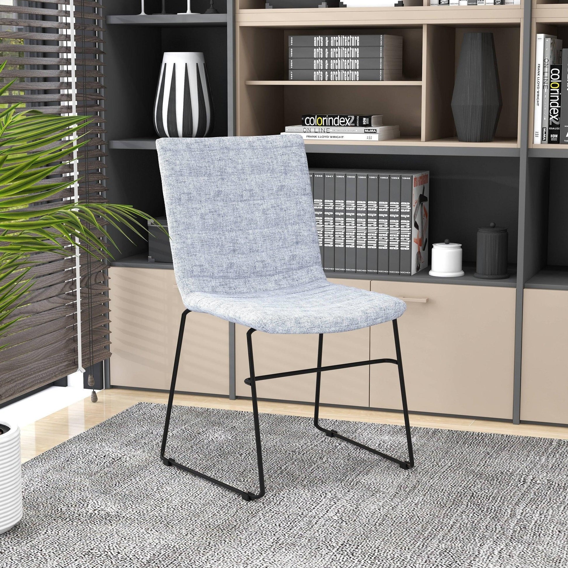 Zylar Leather/Polyester Office Guest Chair with Powder-Coated Stainless Steel Base - Elax Furniture