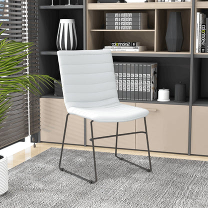 Zylar Leather/Polyester Office Guest Chair with Powder-Coated Stainless Steel Base - Elax Furniture