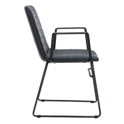Zylar Leather/Polyester Guest Arm Chair with Powder-Coated Stainless Steel Base - Elax Furniture