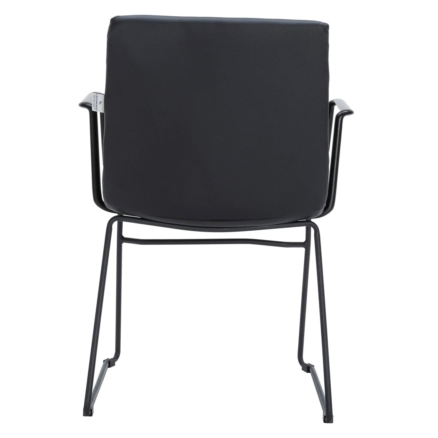 Zylar Leather/Polyester Guest Arm Chair with Powder-Coated Stainless Steel Base - Elax Furniture