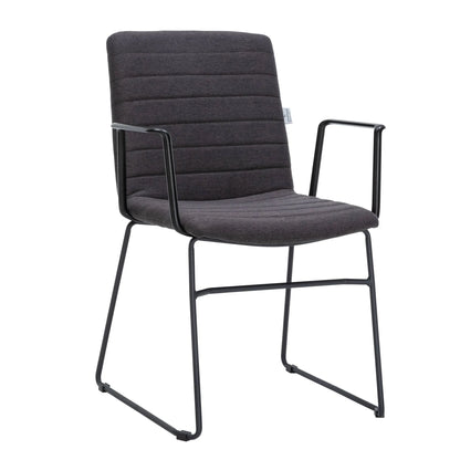 Zylar Leather/Polyester Guest Arm Chair with Powder-Coated Stainless Steel Base - Elax Furniture